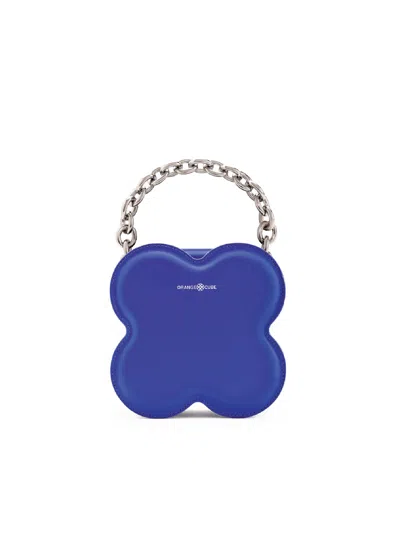 Orange Cube Women's Large Lucky Clover Handbag - Royal Blue
