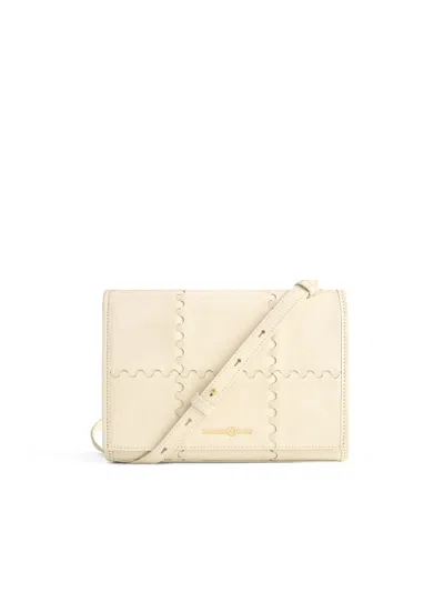 Orange Cube Women's Mosaic Crossbody Bag - White