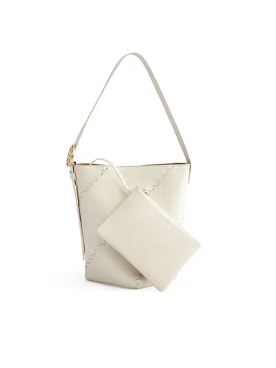 Orange Cube Women's Mosaic Slouch Tote - White