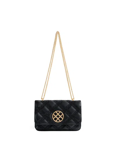 Orange Cube Women's Mosaic Stitch Crossbody Bag - Black