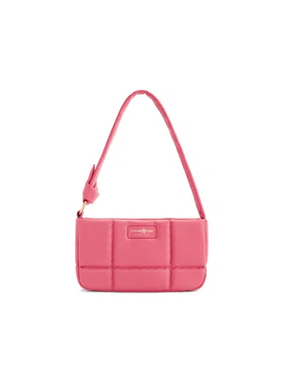 Orange Cube Women's Pink Square Stitch Cushion Shoulder Bag - Coral
