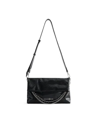Orange Cube Women's Retro Messenger Bag - Black