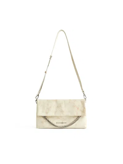Orange Cube Women's Retro Messenger Bag - Marble White