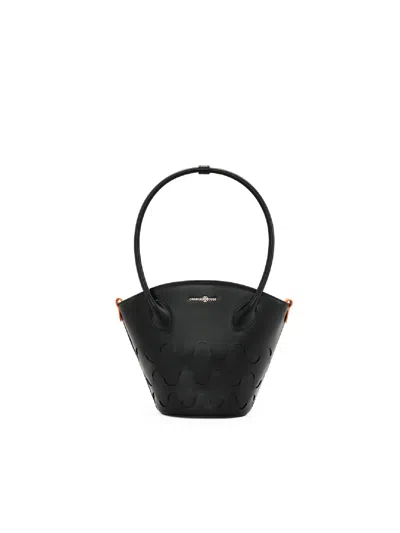 Orange Cube Women's Small Quilted Impressions Wavy Tote Bag - Black