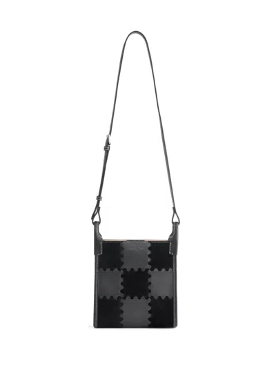 Orange Cube Women's Small Square Stitch Tote Bag - Black & Carbon