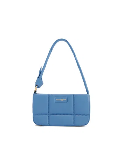 Orange Cube Women's Square Stitch Cushion Shoulder Bag - Sky Blue