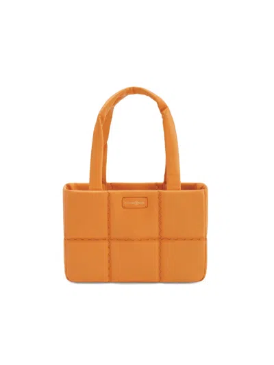Orange Cube Women's Square Stitch Cushion Tote - Orange
