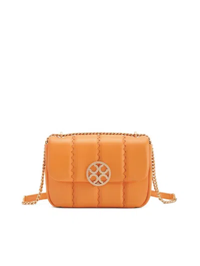 Orange Cube Women's Square Stitch Flap Bag - Orange