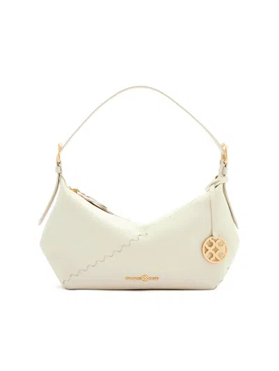 Orange Cube Women's White Fortune Cookie Shoulder Bag - Pearl