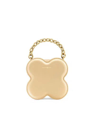 Orange Cube Women's White Large Lucky Clover Handbag - Beige