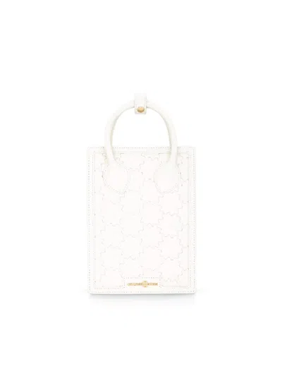 Orange Cube Women's White Quilted Impressions Mini Tote Bag - Tofu