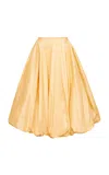 Orange Culture Beatrice Raw Silk Midi Bubble Skirt In Off-white