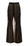 Orange Culture Kaira Tassle-beaded Crepe Flared Pants In Blue
