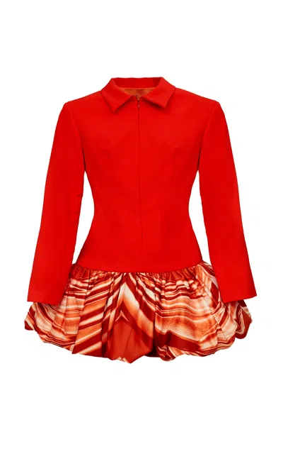 Orange Culture Sonia Crepe-satin Mini Bubble Dress In Orange