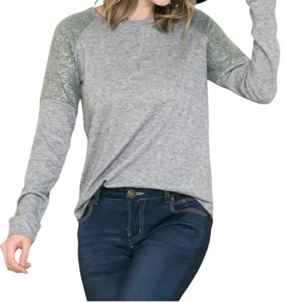 Orange Farm Clothing Sparkle Contrast Pullover Sweater In Grey In Gray