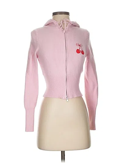 Pre-owned Orange Kiss Cardigan Sweater In Pink