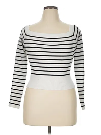 Pre-owned Orange Kiss Cardigan Sweater In White