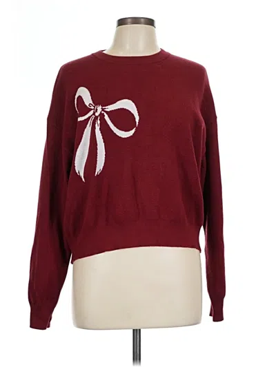 Pre-owned Orange Kiss Pullover Sweater In Burgundy