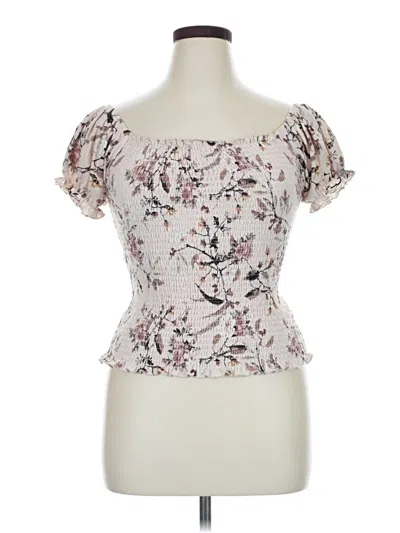 Pre-owned Orange Kiss Short Sleeve Blouse In White