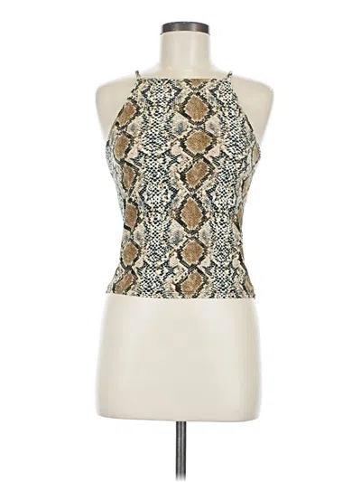 Pre-owned Orange Kiss Tank Top Ivory Halter Neckline Tops In White