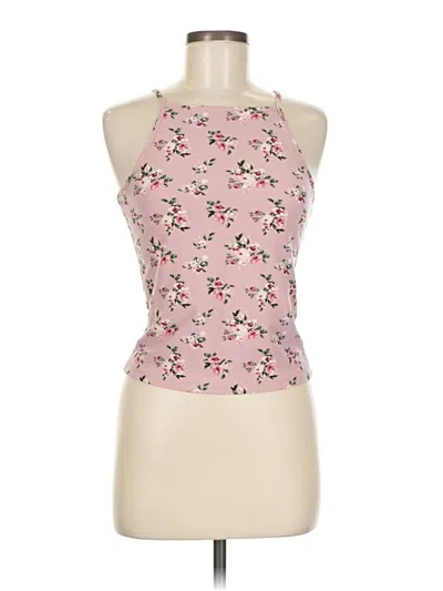 Pre-owned Orange Kiss Tank Top Pink Halter Neckline Tops