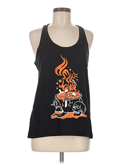 Pre-owned Orange Theory Tank Top Black Halter Neckline Tops