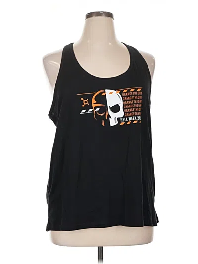 Pre-owned Orange Theory Tank Top Black Halter Neckline Tops