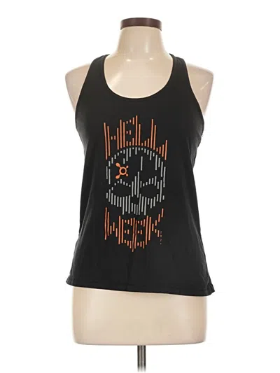 Pre-owned Orange Theory Tank Top Black Halter Neckline Tops