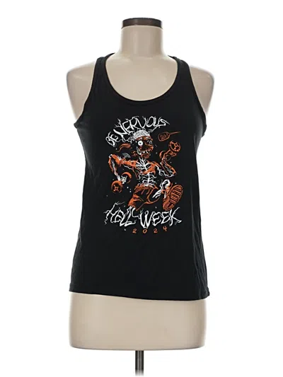 Pre-owned Orange Theory Tank Top Black Halter Neckline Tops