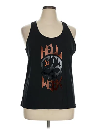 Pre-owned Orange Theory Tank Top Black Halter Neckline Tops