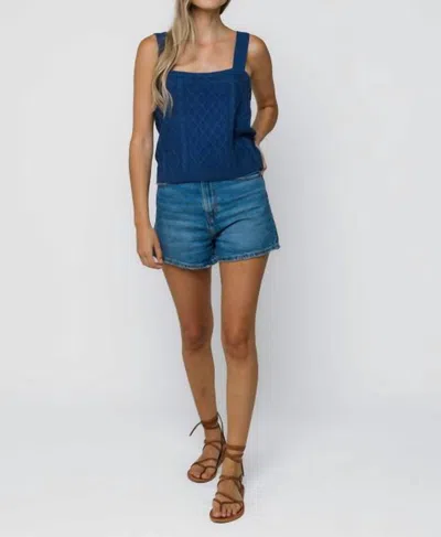 Orb Madelyn Cabled Tank In Cerulean