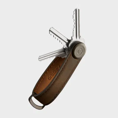Orbitkey Crazyhorse Leather Key Organiser In Brown
