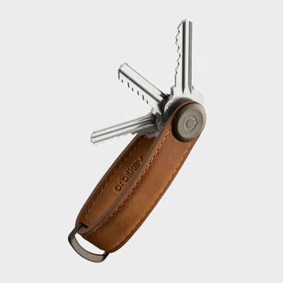 Orbitkey Crazyhorse Leather Key Organiser In Brown