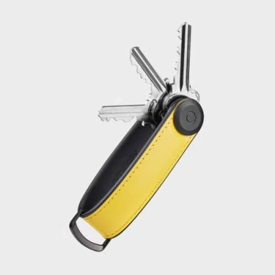 Orbitkey Hybrid Leather Key Organiser In Yellow