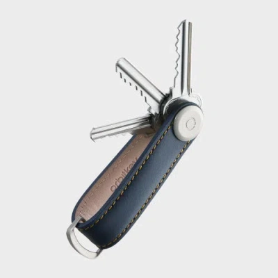 Orbitkey Leather Key Organiser In Blue