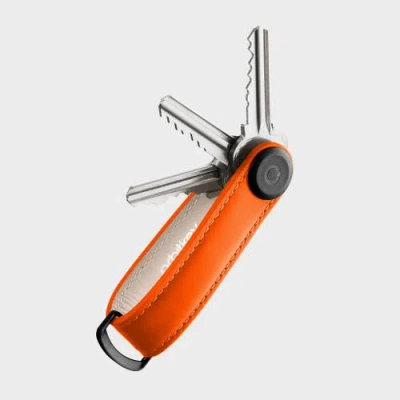 Orbitkey Leather Key Organiser In Orange