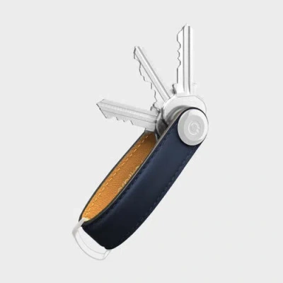 Orbitkey Matte Leather Key Organiser In Blue