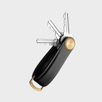 Orbitkey Pro Saffiano Leather Key Organiser In Black