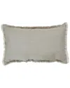 Orchids Lux Home 100% Cotton Fringed Dana Lumber Throw Pillow In Beige