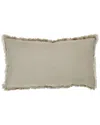 Orchids Lux Home 100% Cotton Fringed Dana Lumber Throw Pillow In Dune