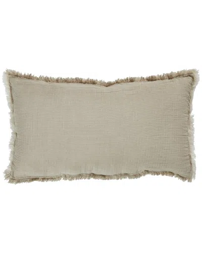 ORCHIDS LUX HOME ORCHIDS LUX HOME 100% COTTON FRINGED DANA LUMBER THROW PILLOW