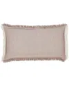Orchids Lux Home 100% Cotton Fringed Dana Lumber Throw Pillow In Lavender