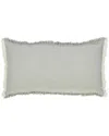 Orchids Lux Home 100% Cotton Fringed Dana Lumber Throw Pillow In Mint