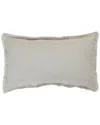 Orchids Lux Home 100% Cotton Fringed Dana Lumber Throw Pillow In Pearl