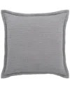Orchids Lux Home 100% Cotton Fringed Molly Square Throw Pillow In Navy