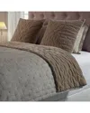Orchids Lux Home 100% Cotton Reversable Printed Brady Quilt In Beige