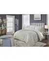 Orchids Lux Home 100% European Printed Linen Abbey Duvet Cover In Beige