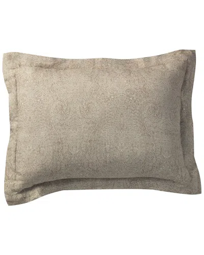 Orchids Lux Home 100% European Printed Linen Abbey Sham Set In Beige