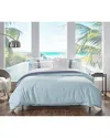 Orchids Lux Home 100% Yard Dyed Cotton Stripe Duvet Cover In Indigo