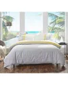 Orchids Lux Home 100% Yard Dyed Cotton Stripe Duvet Cover In Yellow